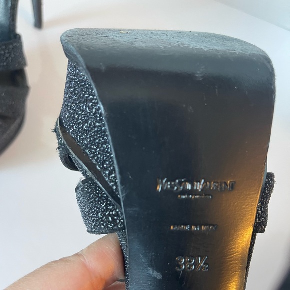 YSL Yves Saint Laurent Tribute platform Sandal in black shimmer - Picture 6 of 7
